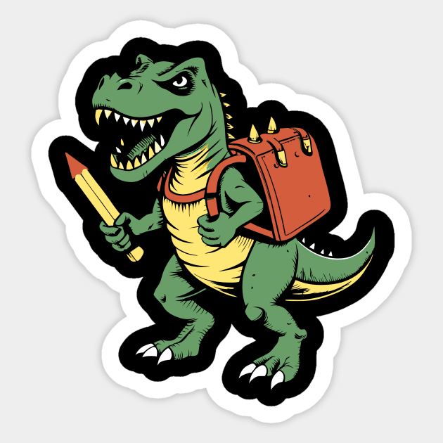 Back To School Roaring T Rex Sticker by The WYLD Tribe